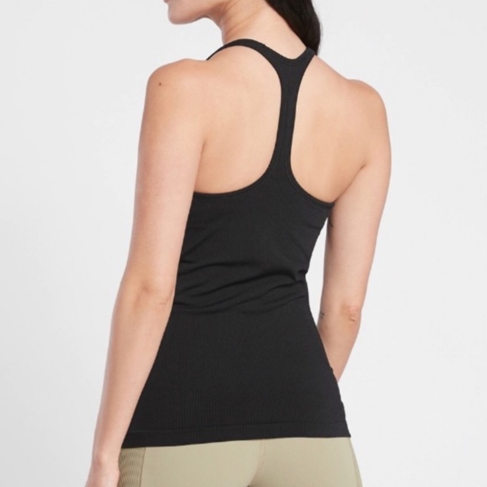 Athleta Ribbed Racerback Black Tank Top - Picture 2 of 8